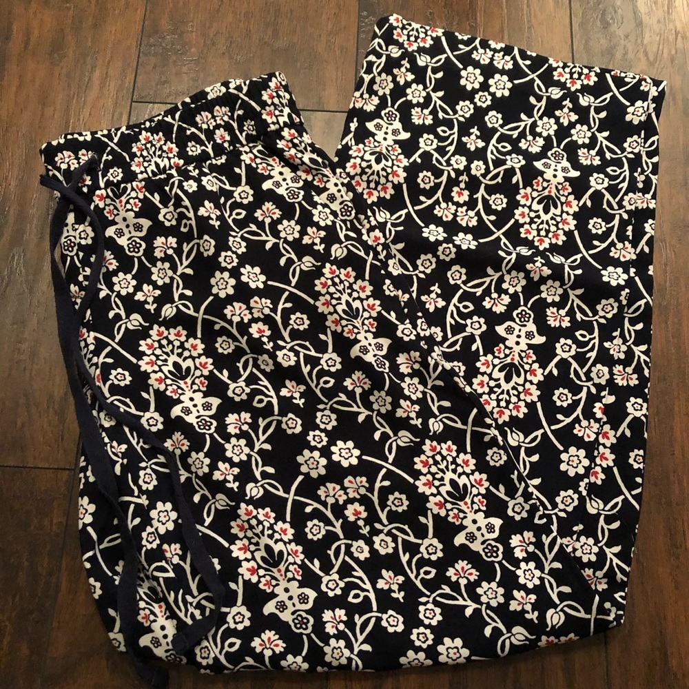 LOFT Navy Patterned Palazzo Pants